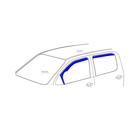 PEUGEOT automobilio su vėjo deflektoriais iliustracija