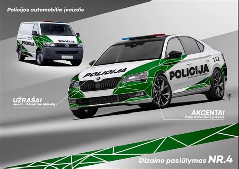 Policijos automobiliai „Škoda Octavia“ ir „Opel Insignia“ su nauju dizainu