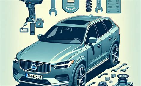 Volvo XC60 modelio nuotrauka su pavaizduotais remonto darbais