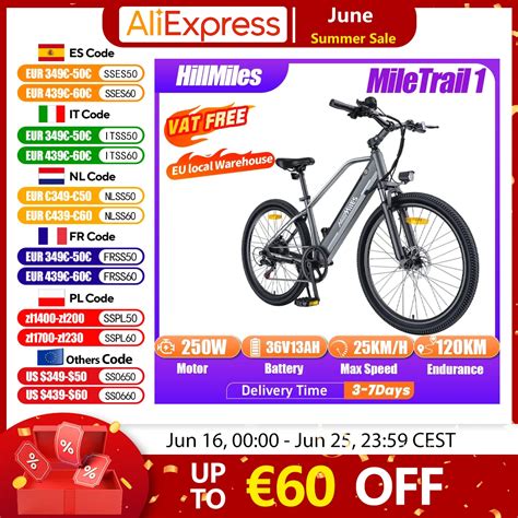 AliExpress parduotuvės ekrano nuotrauka su HillMiles MileTrail dviračiu ir kaina