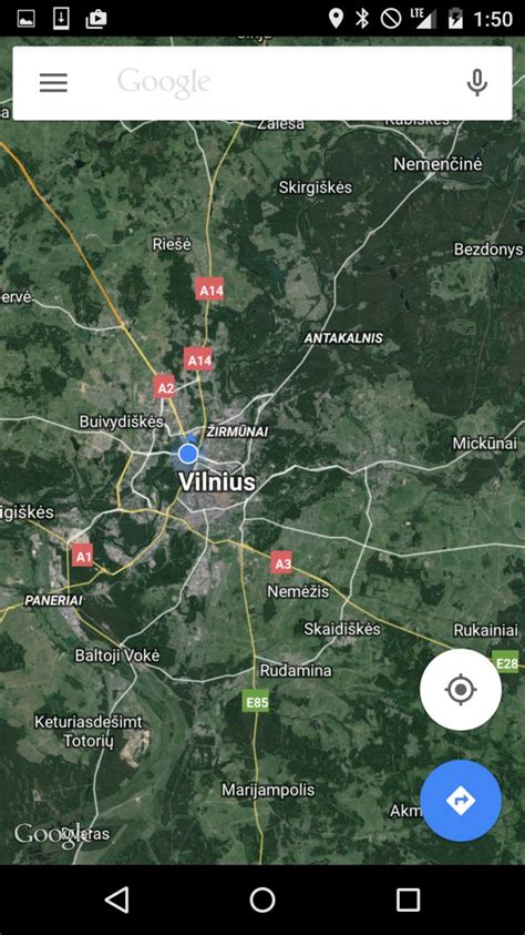 Google Maps navigacijos žemėlapis