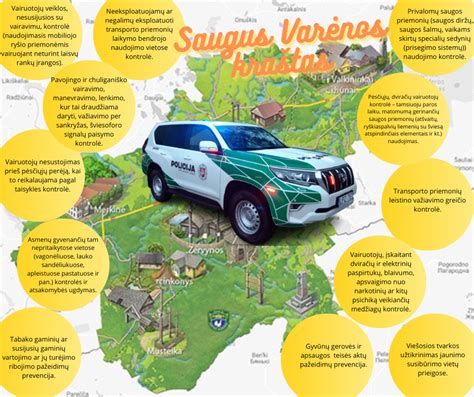 Saugumo užtikrinimo priemonių (avarinės signalizacijos, trikampio ženklo, liemenės) iliustracija eismo įvykio vietoje