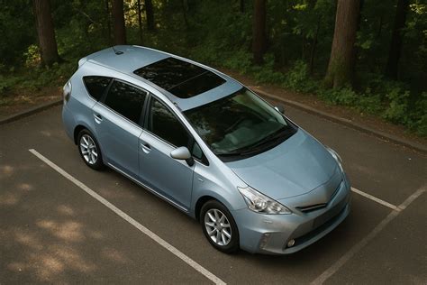Toyota Prius Plus vienatūrio nuotrauka, rodanti automobilio profilį