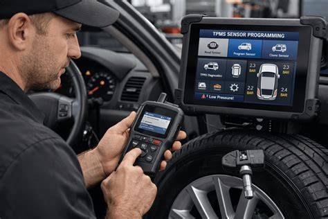 TPMS daviklių įsijungimo/darbo vaizdas