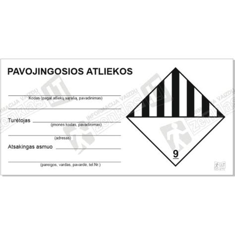ADR ženklinimo pavyzdys