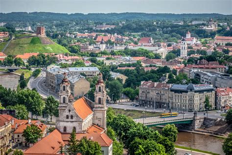 Vilniaus miesto panorama su istorine architektūra