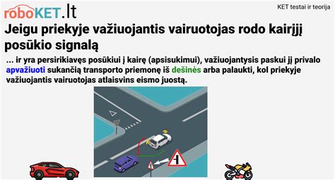 vairuotojas rodo posūkio signalą