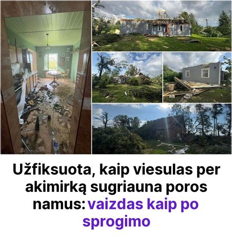 Sprogimo apgriauto namo vaizdas