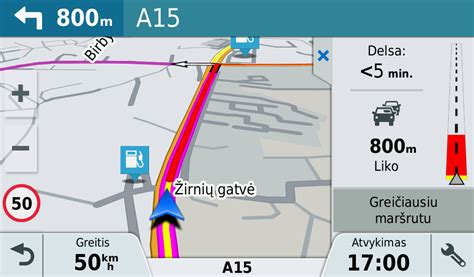 Smartphone Link programėlės sąsaja su žemėlapiu ir eismo informacija