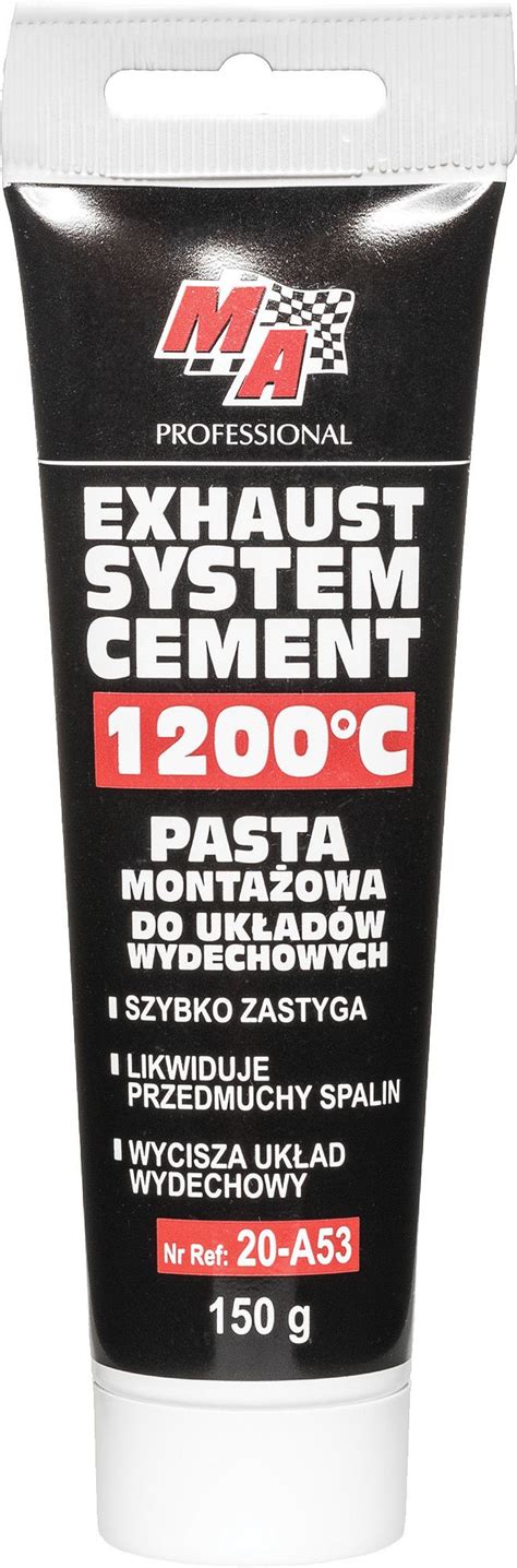 nuotrauka su išmetimo sistemos sandarinimo pasta ir jos pakuote