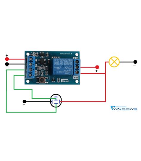 Priešrūkinių žibintų relės modulio schema