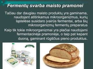 Fermentų pritaikymas maisto pramonėje infografika