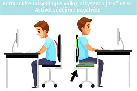 Vairuotojas, sėdintis taisyklinga laikysena su juosmens atrama