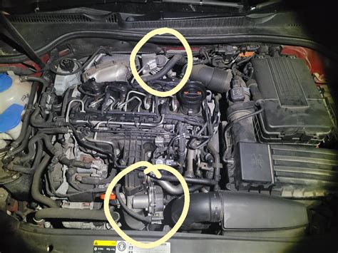 Volkswagen Golf Mk6 variklių skyriaus schema