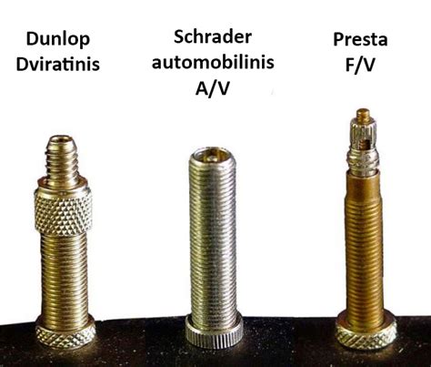 padangų ventilių tipai