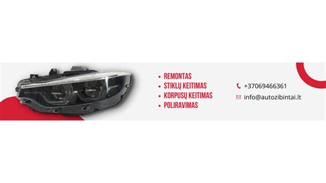 įvairių tipų automobilių žibintų komponentai: lęšiai, reflektoriai, lemputės