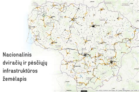 Lietuvos dviračių takų tinklo žemėlapis