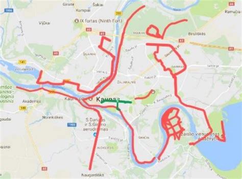 Kauno dviračių takų schema